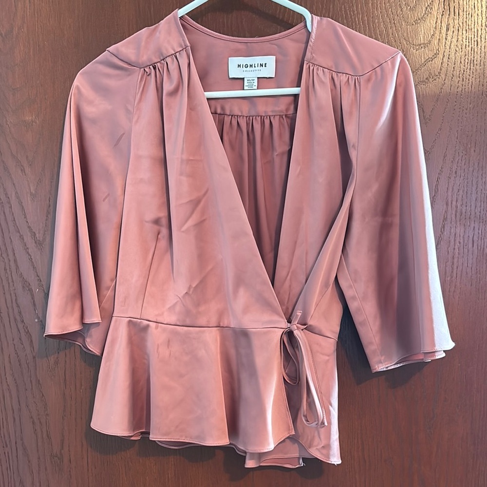 Women's Pink Wrap Top